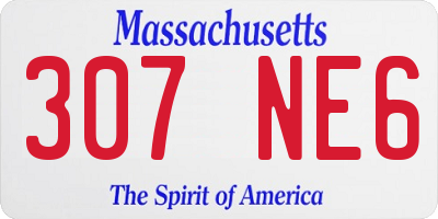 MA license plate 307NE6
