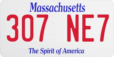 MA license plate 307NE7