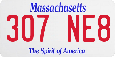 MA license plate 307NE8
