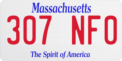 MA license plate 307NF0