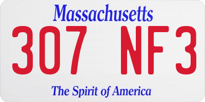 MA license plate 307NF3