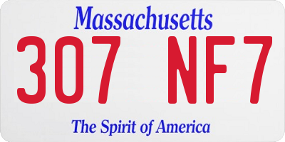 MA license plate 307NF7