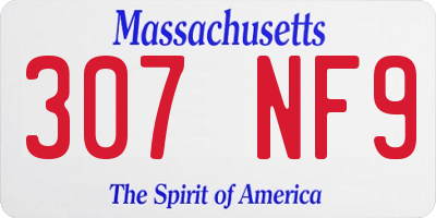 MA license plate 307NF9