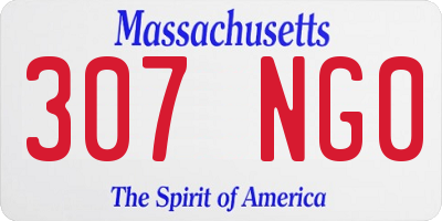 MA license plate 307NG0