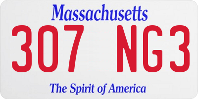 MA license plate 307NG3