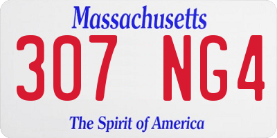 MA license plate 307NG4