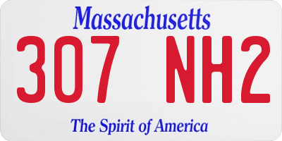 MA license plate 307NH2