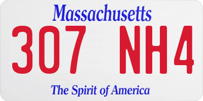 MA license plate 307NH4