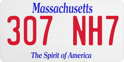 MA license plate 307NH7