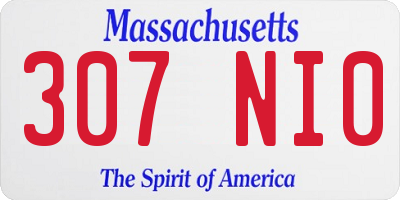 MA license plate 307NI0