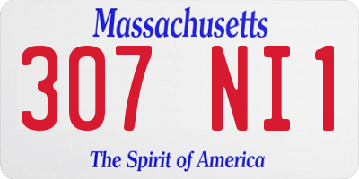 MA license plate 307NI1