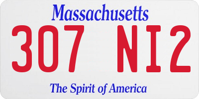 MA license plate 307NI2