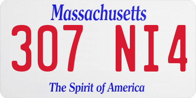 MA license plate 307NI4