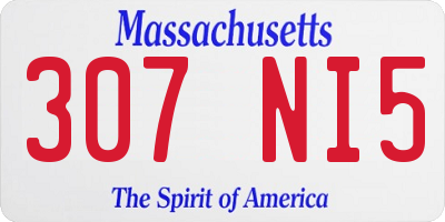 MA license plate 307NI5