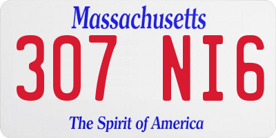 MA license plate 307NI6