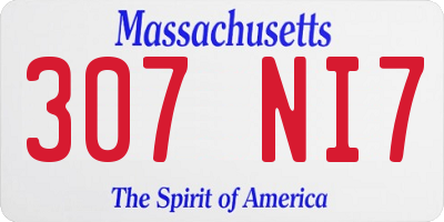 MA license plate 307NI7