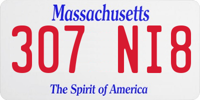 MA license plate 307NI8