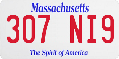 MA license plate 307NI9