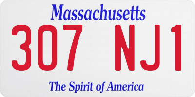 MA license plate 307NJ1