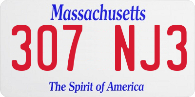 MA license plate 307NJ3