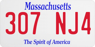 MA license plate 307NJ4