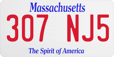 MA license plate 307NJ5