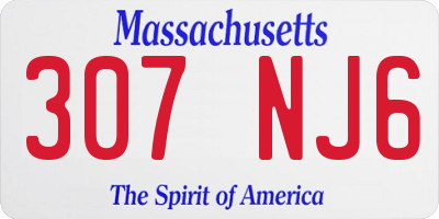 MA license plate 307NJ6
