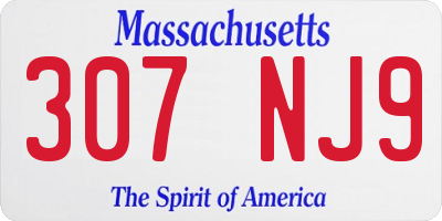 MA license plate 307NJ9