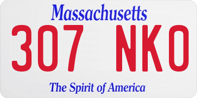 MA license plate 307NK0