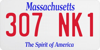 MA license plate 307NK1