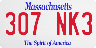 MA license plate 307NK3