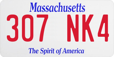 MA license plate 307NK4