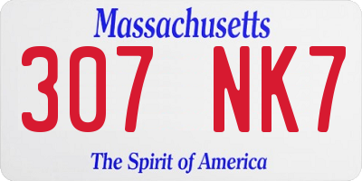 MA license plate 307NK7