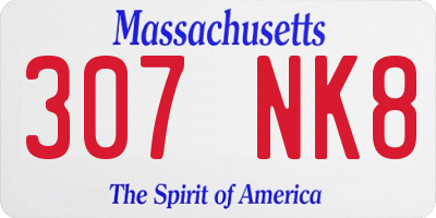 MA license plate 307NK8