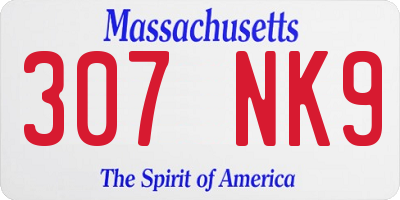 MA license plate 307NK9