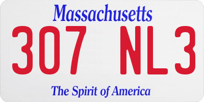 MA license plate 307NL3