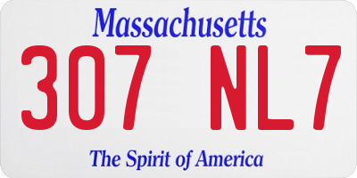 MA license plate 307NL7