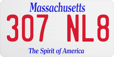 MA license plate 307NL8