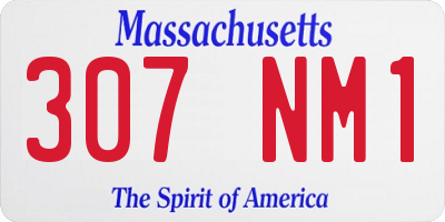 MA license plate 307NM1
