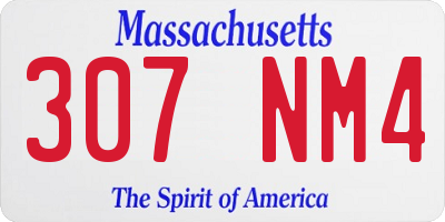 MA license plate 307NM4