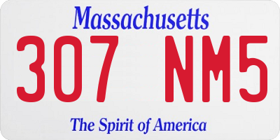 MA license plate 307NM5