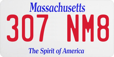 MA license plate 307NM8