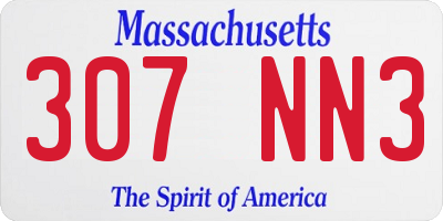 MA license plate 307NN3
