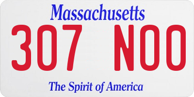 MA license plate 307NO0