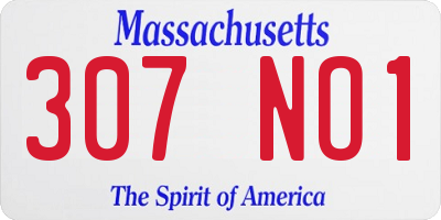 MA license plate 307NO1