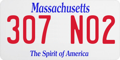 MA license plate 307NO2