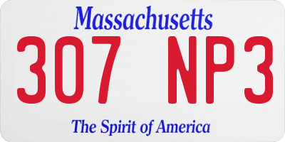 MA license plate 307NP3