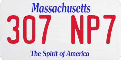 MA license plate 307NP7