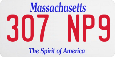 MA license plate 307NP9