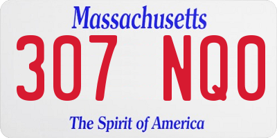 MA license plate 307NQ0